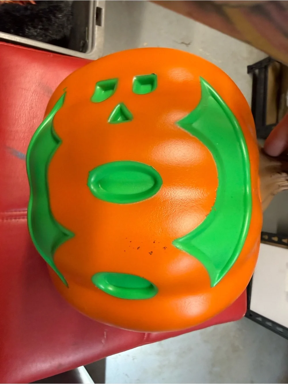 Glowing Green & Orange Jack-O'-Lantern Pumpkin Decor